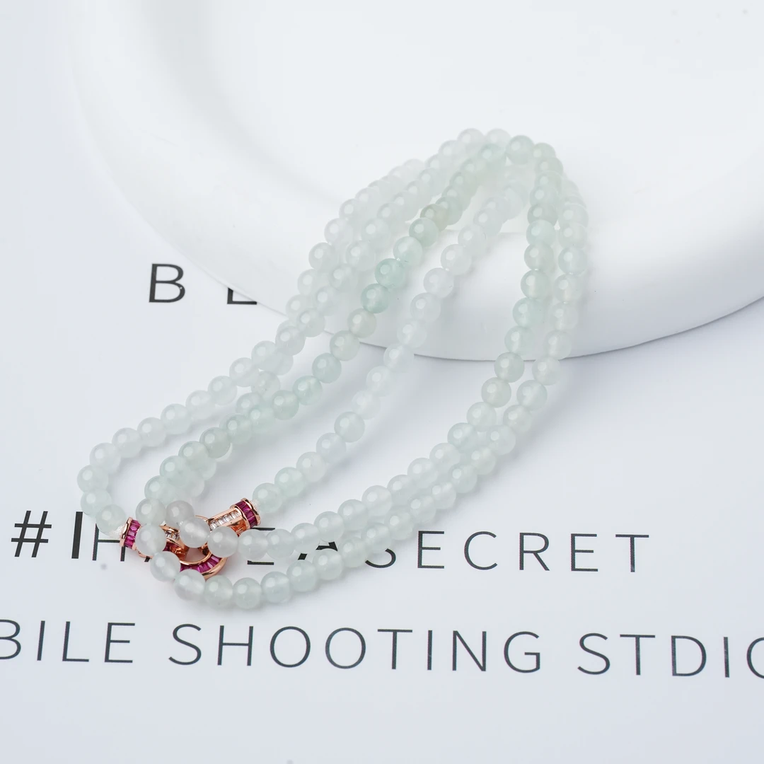 【元气翡翠甄选】天然缅甸翡翠a货糯冰珠链吊坠高定珠宝