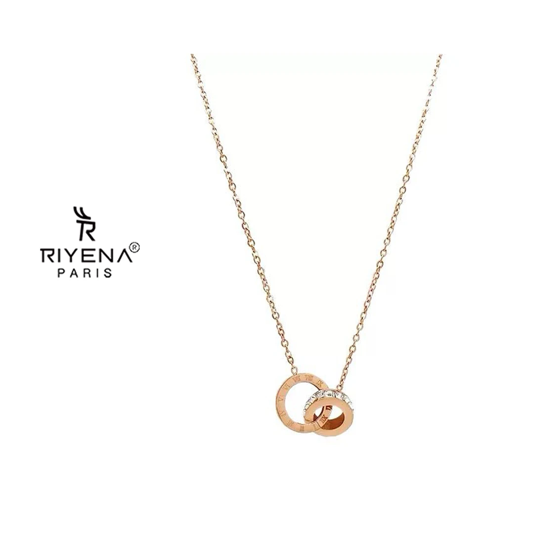RIYENA 钛钢项链 时尚百搭网红款环环相扣项链轻奢小众高级感