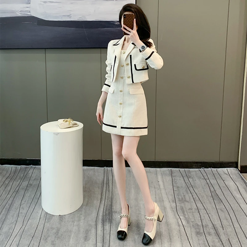 秋冬高级感小香风套装2025新款气质时尚修身显瘦御姐小个子两件套