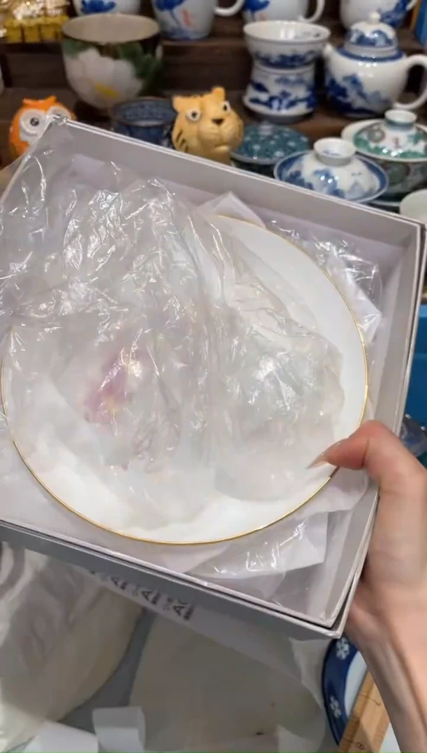 【闪购商品】瓷片『瓷器小老虎美瓷』香兰社粉色5只盘子