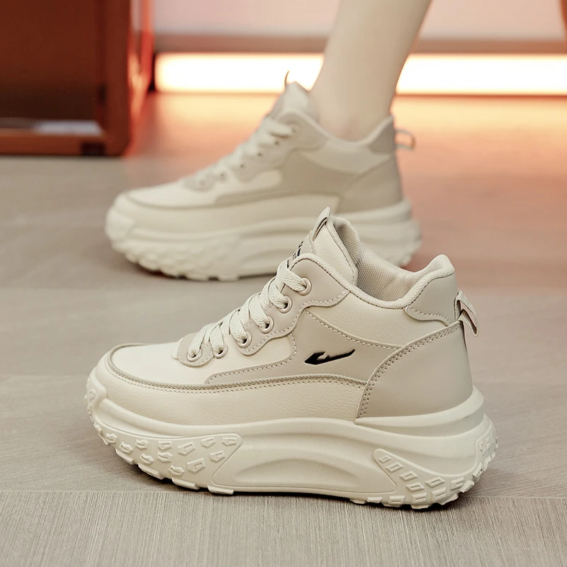 WANWO/万沃增高5cm 2023秋冬新款厚底老爹鞋运动休闲高帮鞋