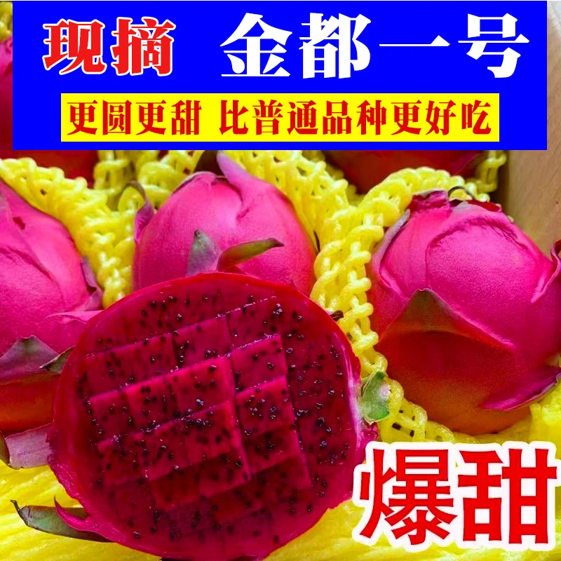金都一号全国红心火龙果5斤新鲜水果皮薄鲜嫩汁水饱满好吃美味3斤