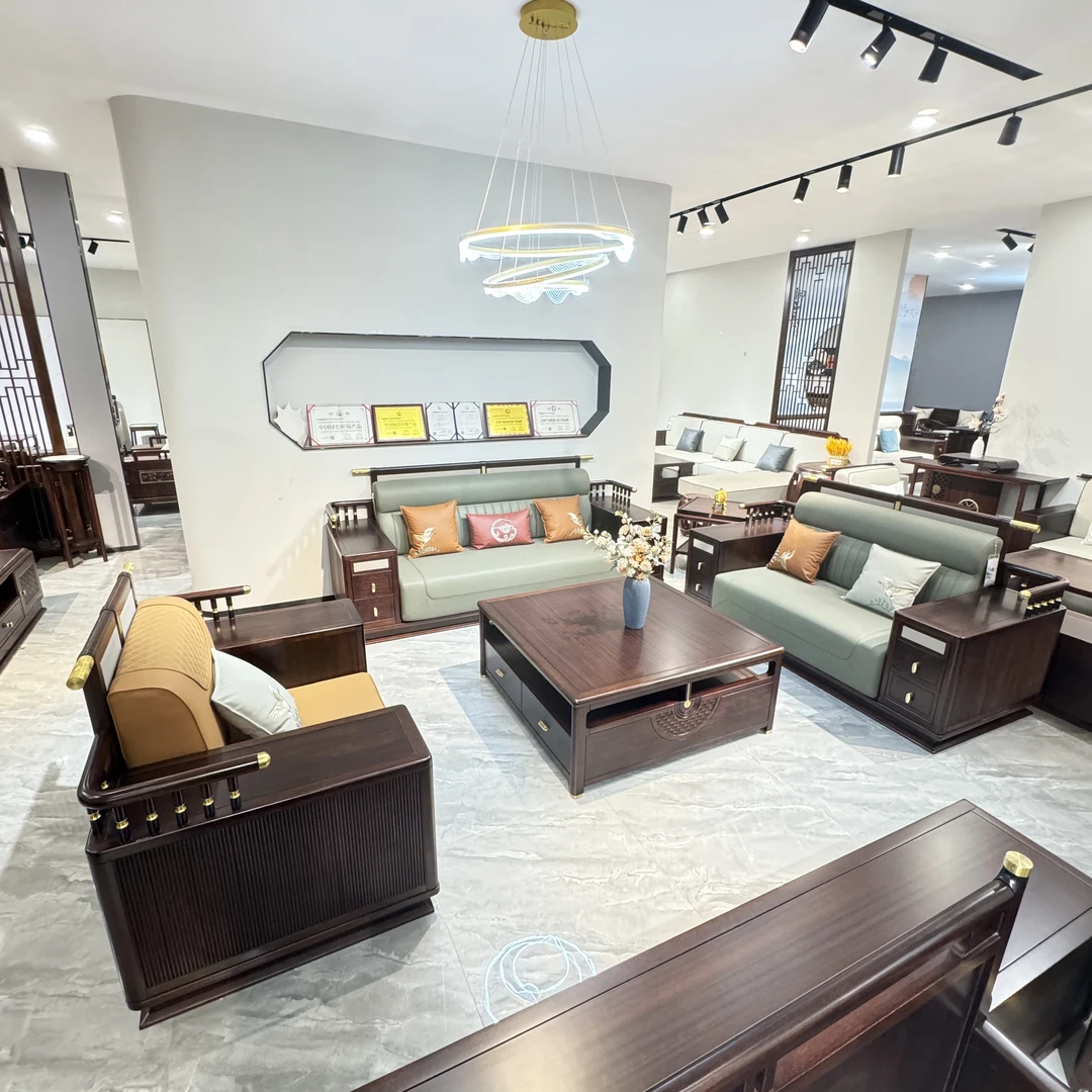 新中式实木沙发沙发大方几电视柜现代家具别墅家具客厅禅意古典