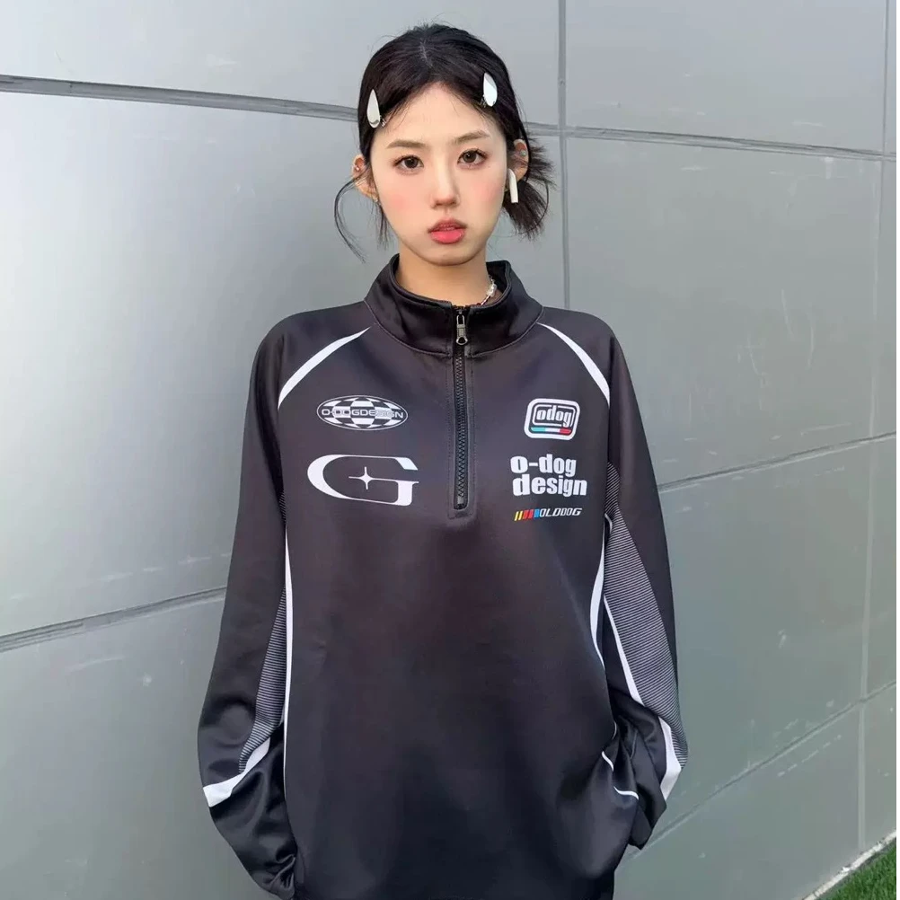O-DOG 半拉链立领卫衣 运动简约印花酷潮透气舞者嘻哈街舞