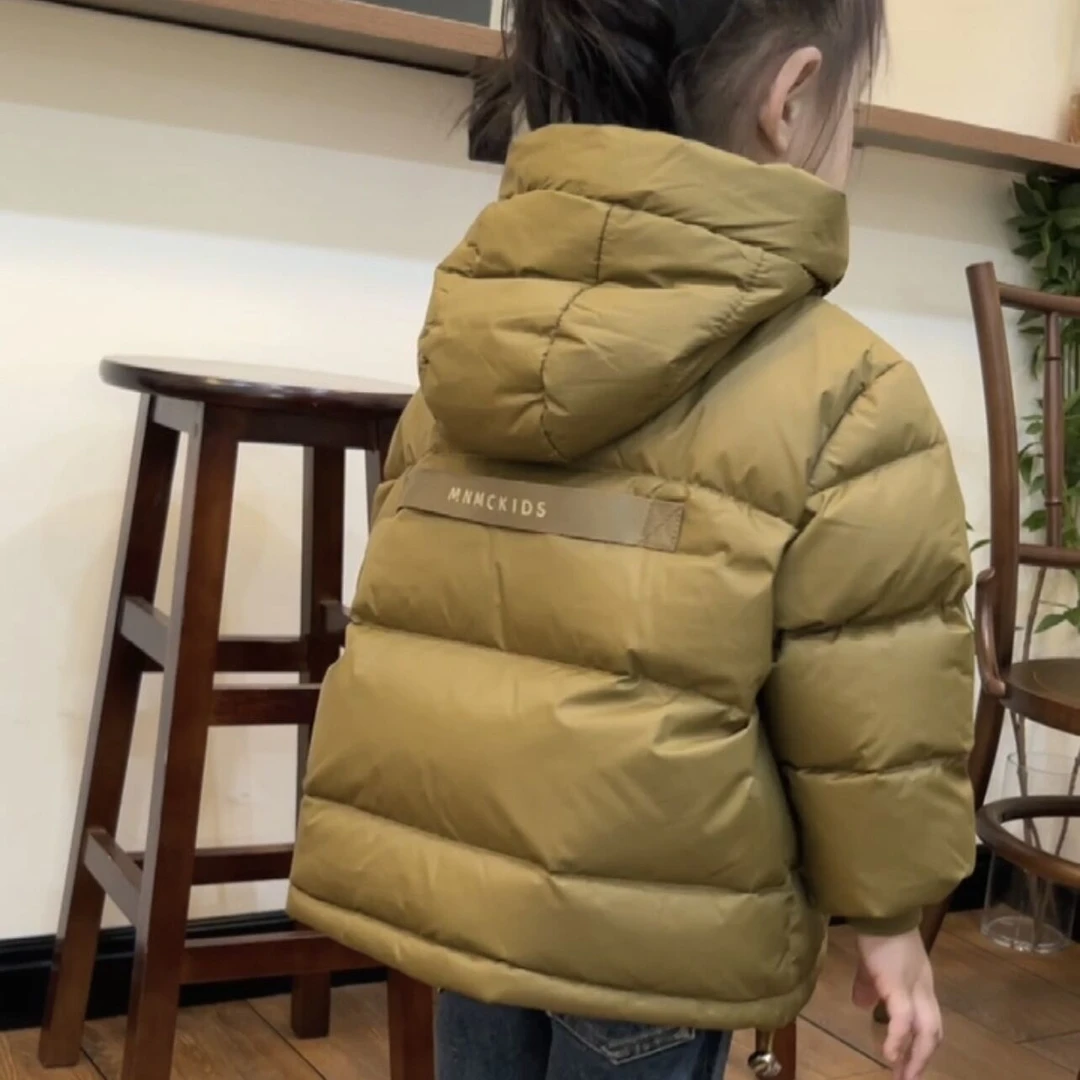 新款简约宝宝加厚儿童羽绒丝服洋气中小男女孩童韩版保暖冬季外套