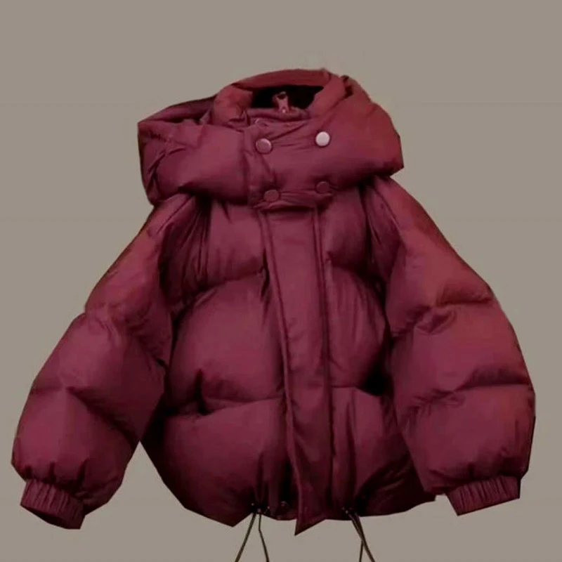 安可拉红韩版儿童面包服羽丝绒服保暖连帽洋气外套中小童加厚冬装