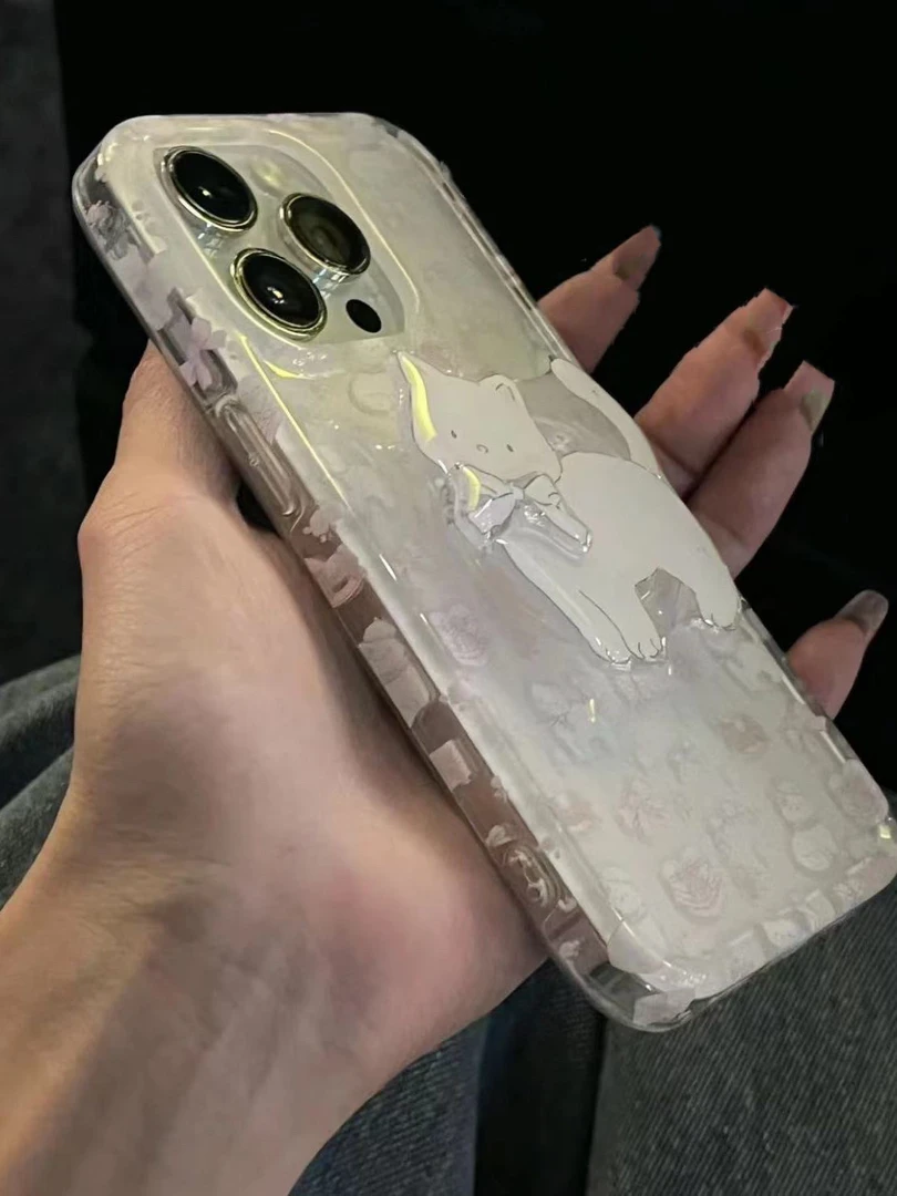 日韩可爱猫咪插画15promax手机壳iPhone14新年新款13小众12简约潮
