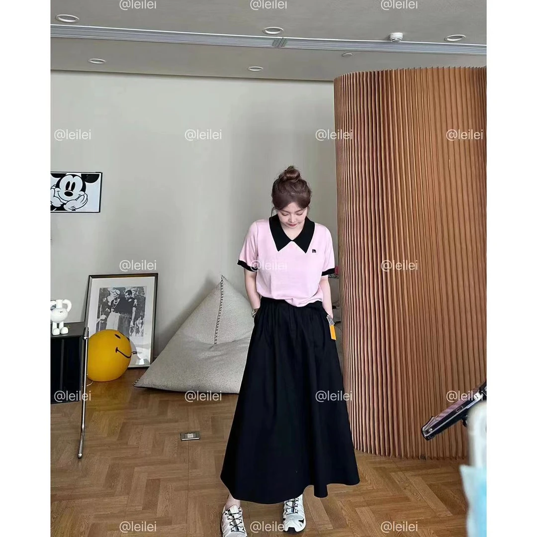 晶咕「沿海公路」文艺气质高腰中长款半身裙显瘦时尚夏季