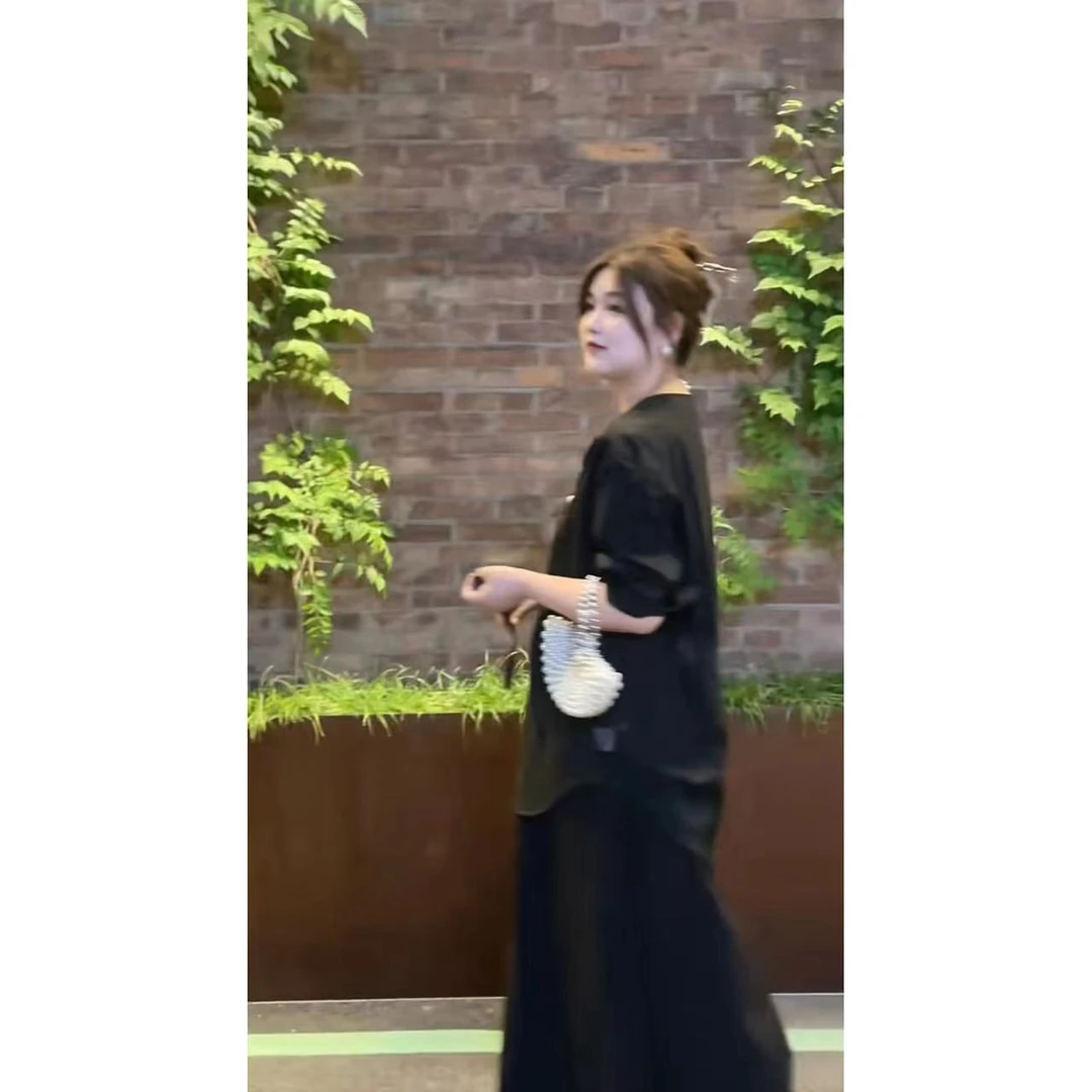 晶咕【玉石流苏扣】棉感薄纱套装时尚气质旗袍复古显瘦连