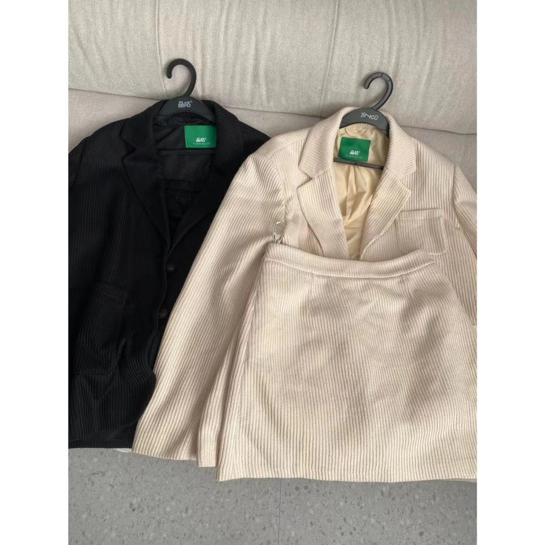 晶咕【秋日腔调】套装灯芯绒西装外套休闲百搭长袖气质