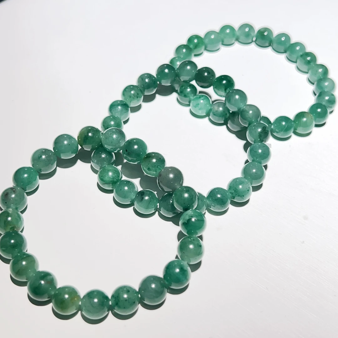 天然非洲翠高冰绿色女性手串素圈只发一条 多样性发货