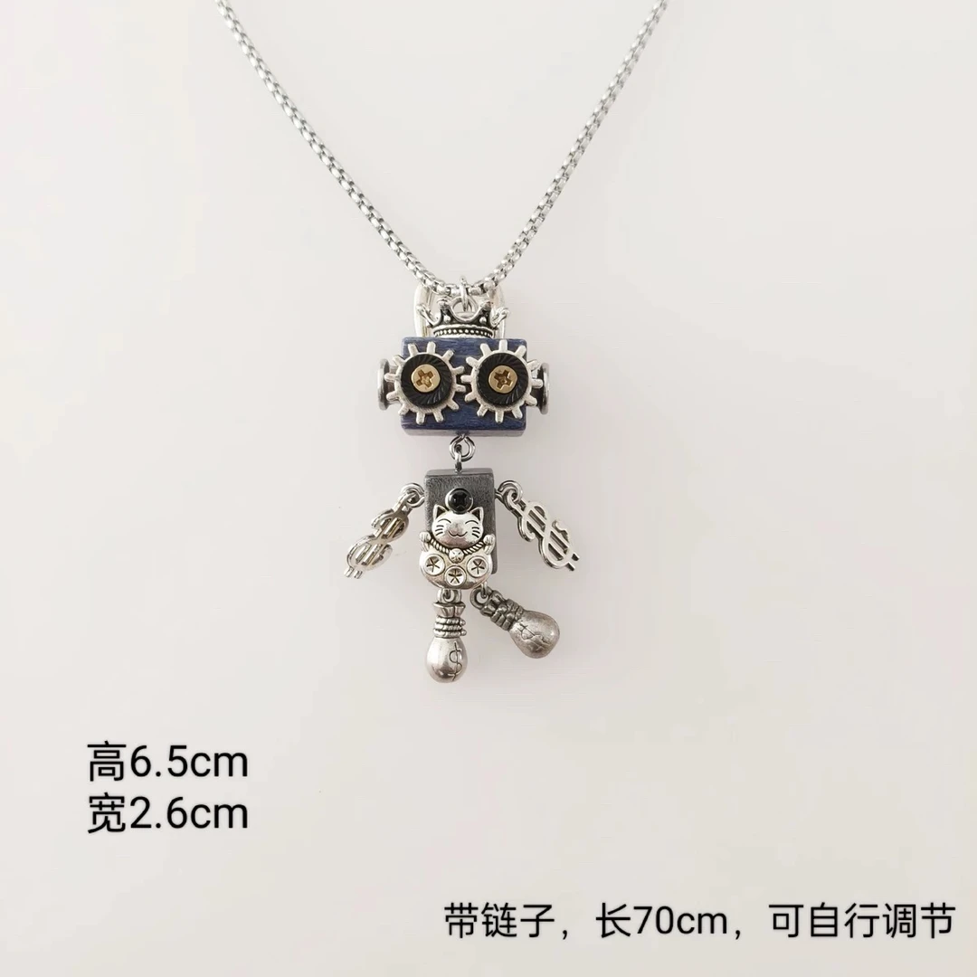手工制作中国蒸汽机器人Diy挂件招财猫（项链，钥匙扣）