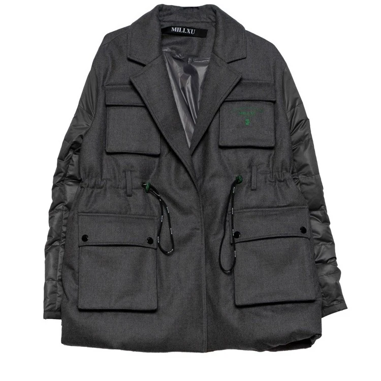 【MILIXU系列】灰色羽绒服女尤缇时尚冬季新款