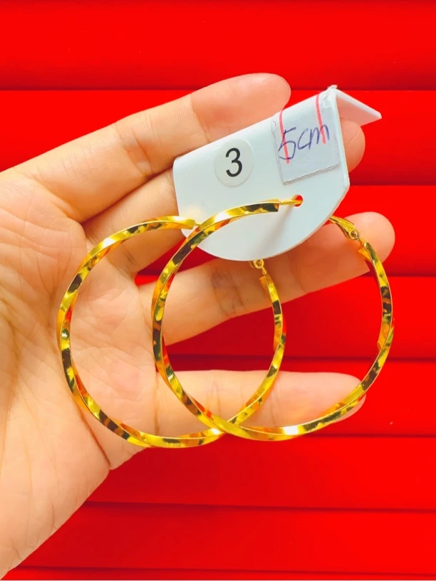 铜合金耳饰 3号扭扭麻花5公分