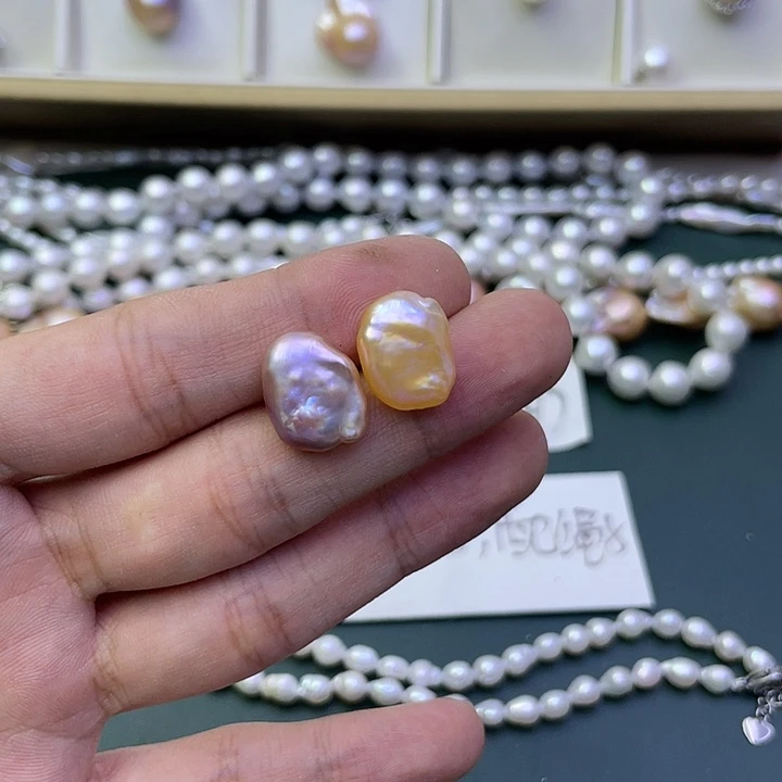 淡水珍珠耳饰银S925镶嵌媛