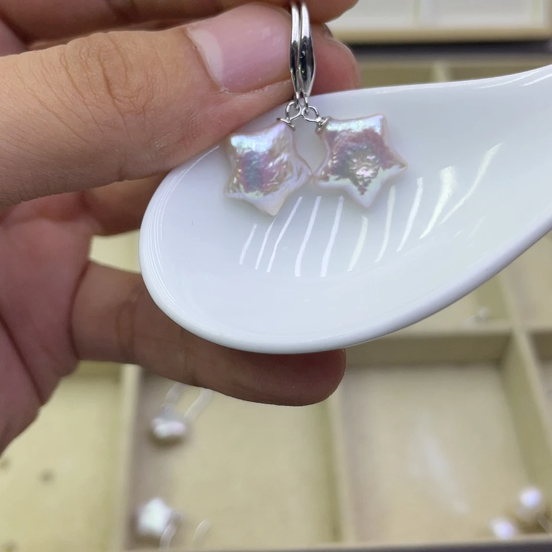 淡水珍珠耳饰银S925镶嵌