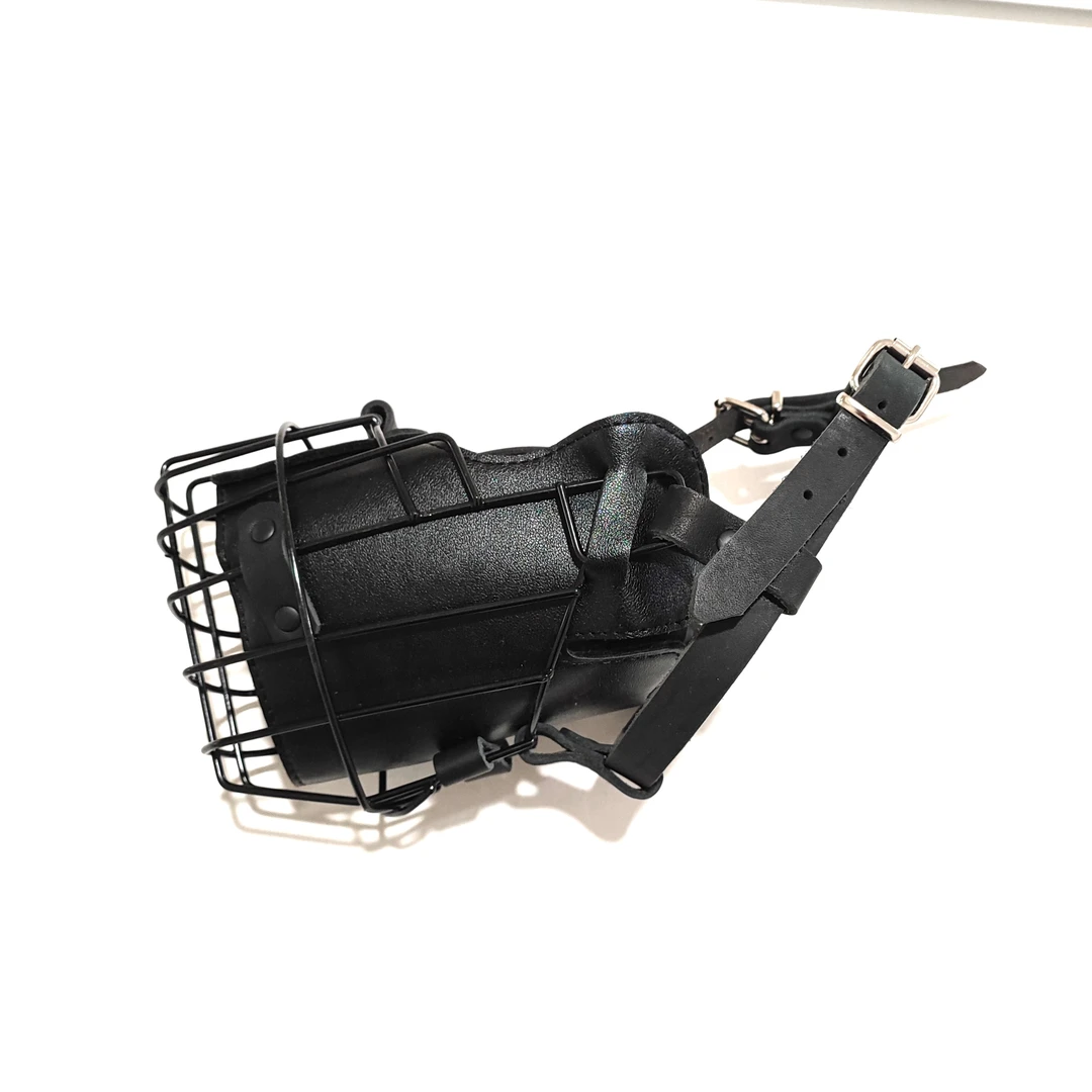 黑金刚口笼罗威纳马犬嘴套猛犬防咬人口罩德牧杜宾专用防乱吃嘴套