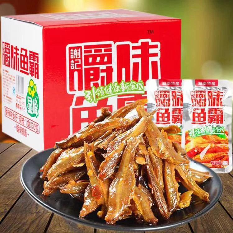 显峰嚼味鱼霸香辣小鱼仔香辣鱼仔零食毛毛鱼干小鱼干香辣味糖醋鱼