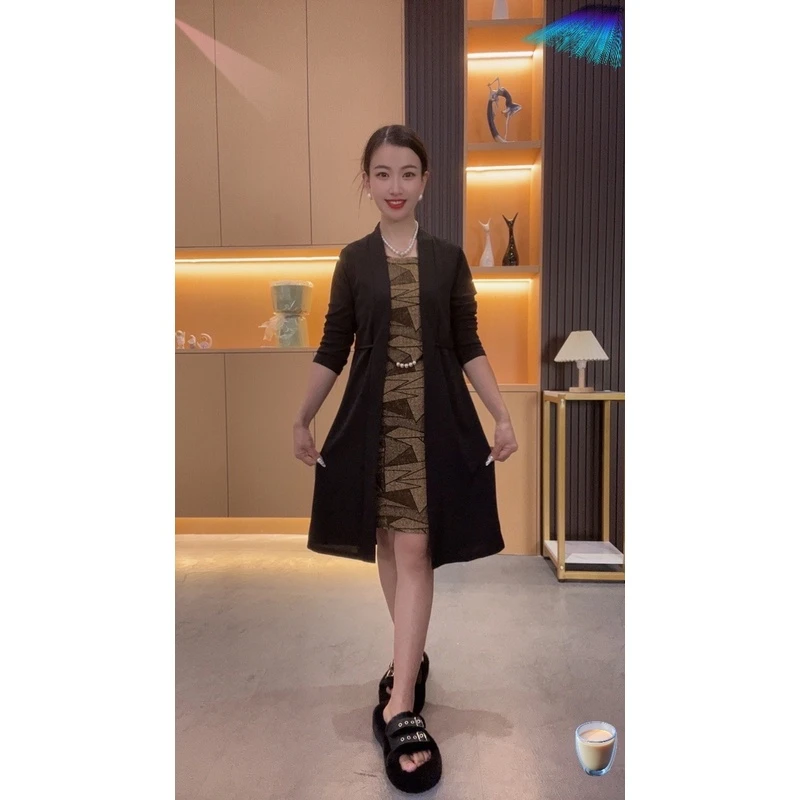【Q1006】2024新款长袖妈妈装装连衣裙中长款洋气
