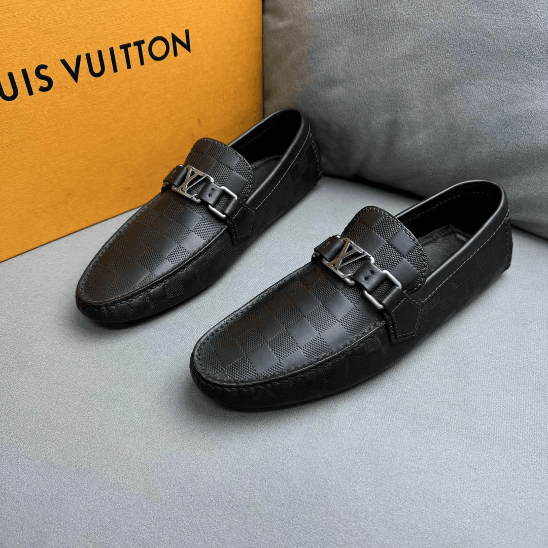 LouisVuitton/路易威登棕色棋盘格时尚百搭豆豆鞋 39.5码/全新