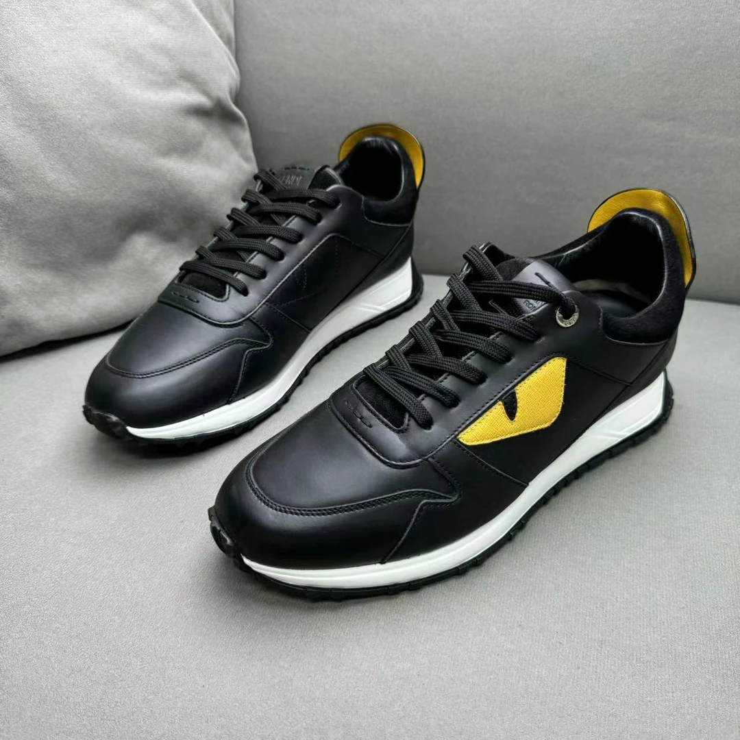 95新 FENDI/芬迪 黑色小怪兽印花时尚百搭潮流运动鞋 39.5码