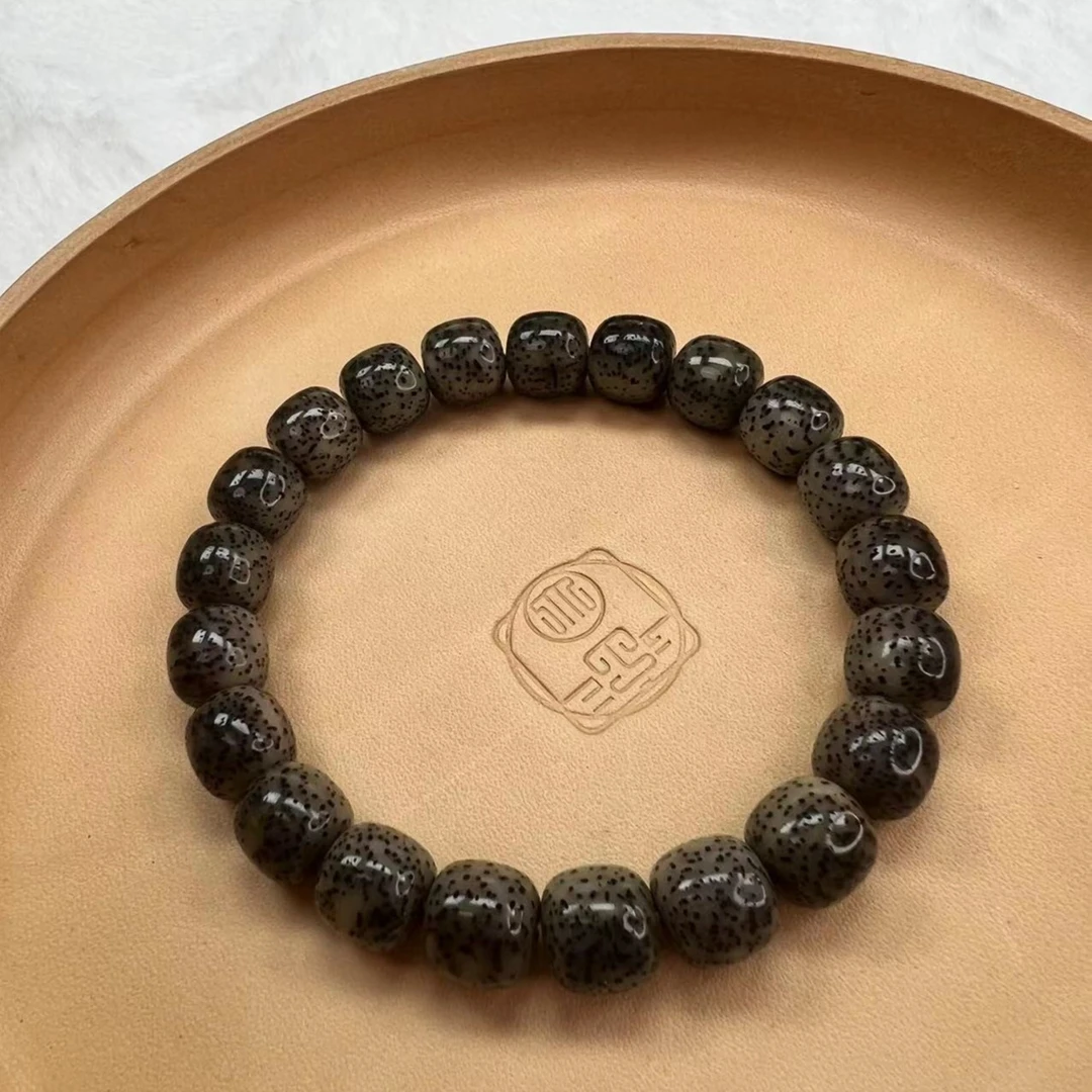 星月菩提石玉料糯冰凝脂系列一线天手串   手感润糯