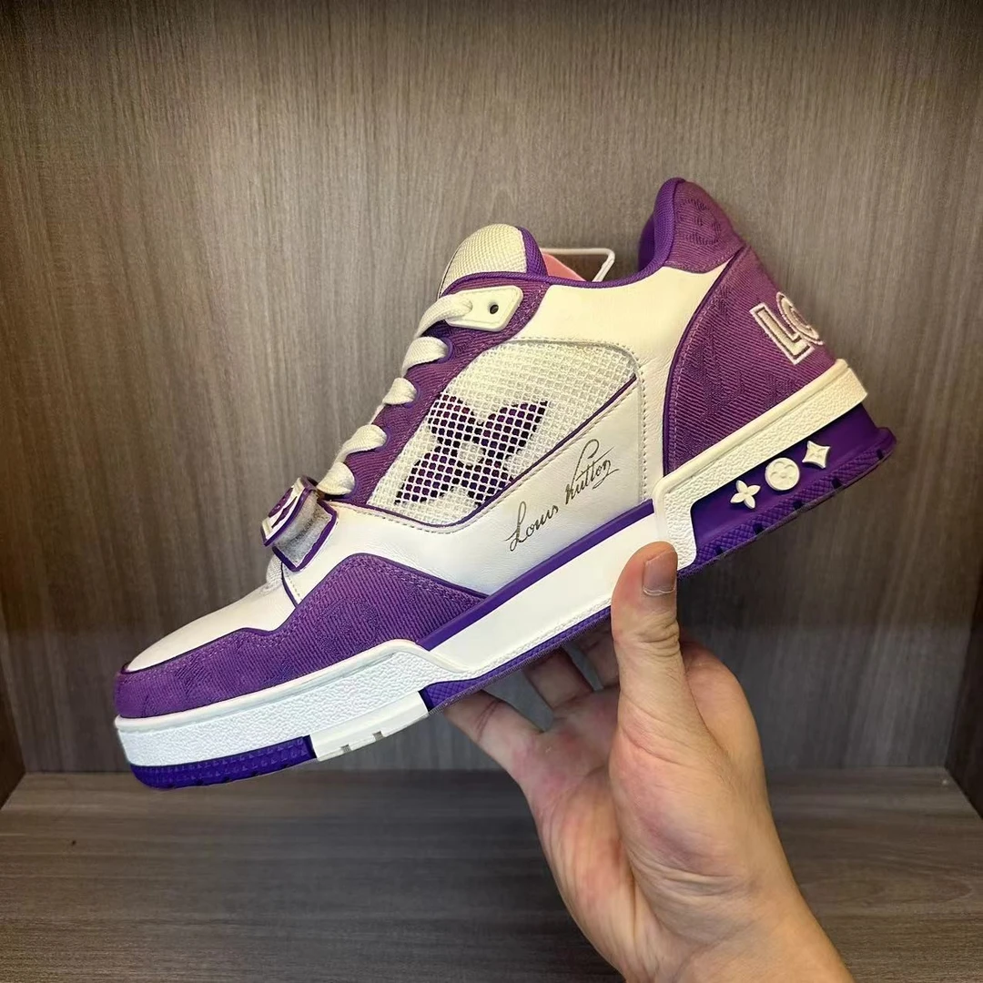 LV路易威登白紫魔术贴trainer 无配件 成色自定义
