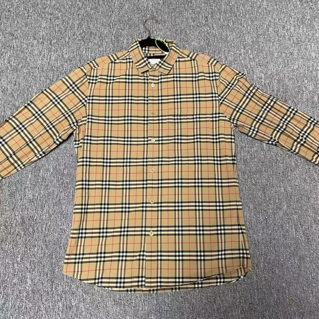 【聚星甄选】BURBERRY/博柏利男款时尚经典格纹长袖衬衫s码 jxsc171