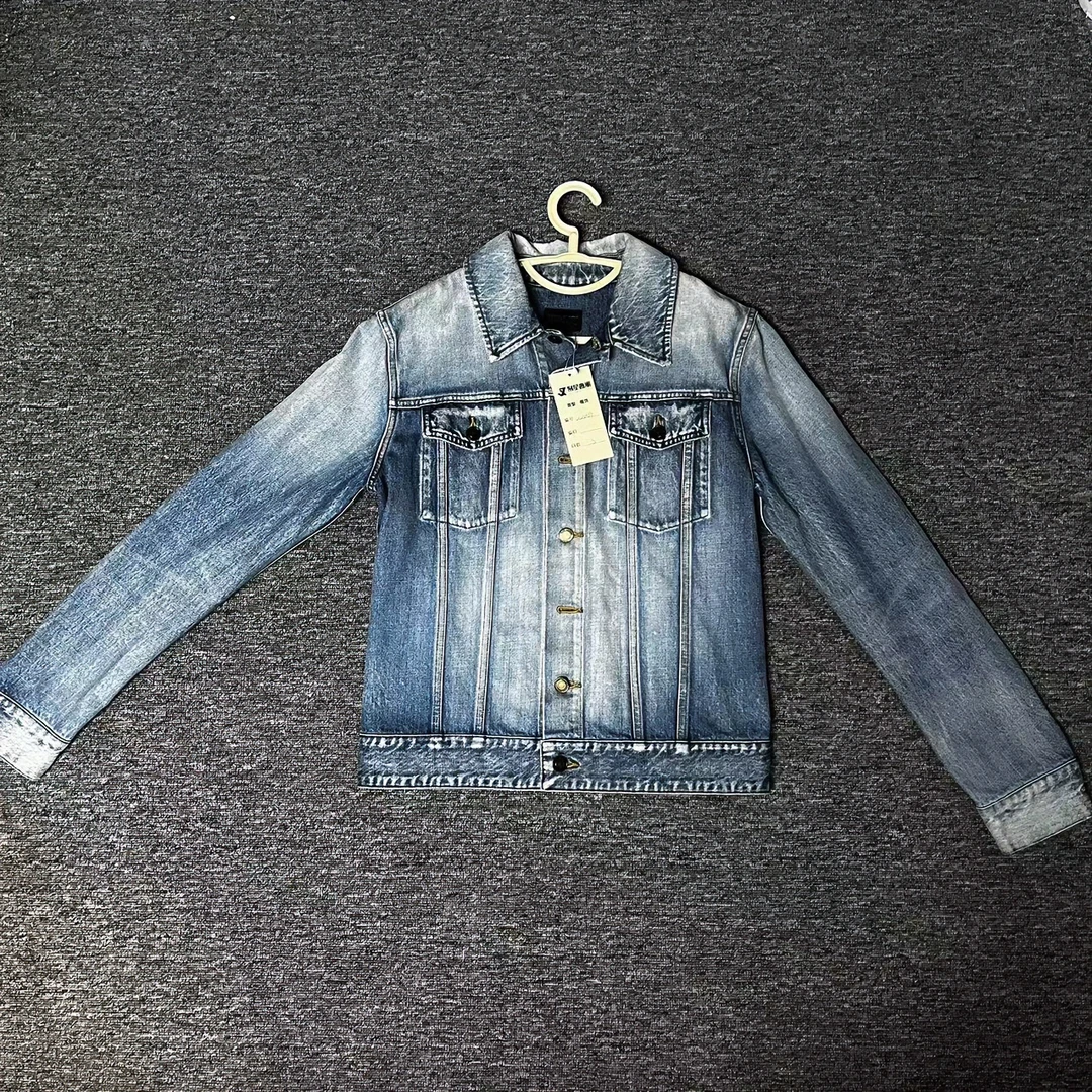 【聚星甄选】YSL/圣罗兰  男士蓝色休闲百搭牛仔夹克  s码  jxsc139