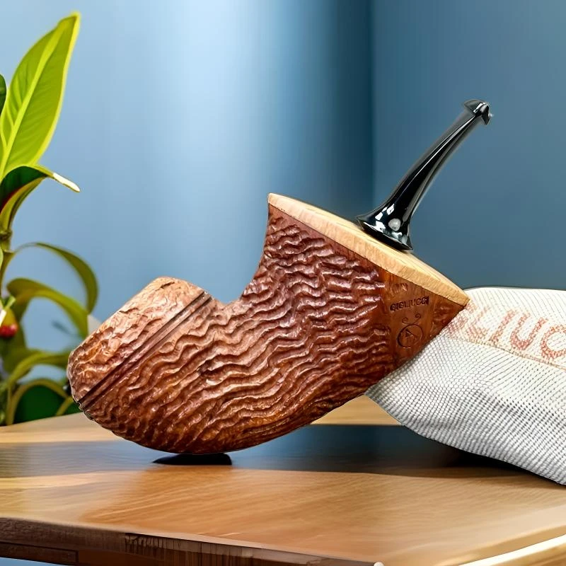 意大利吉柳奇烟斗雕刻面宽尾牛头斗代表斗型石楠木手工进口斗