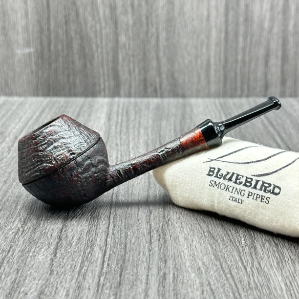 上新意大利Bluebird蓝鸟烟斗喷砂牛头斗性价比斗石楠木进口斗叼斗