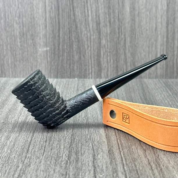 捷克EP烟斗超深度喷砂撞球斗石楠木手工进口斗叼斗带真皮斗架牙圈