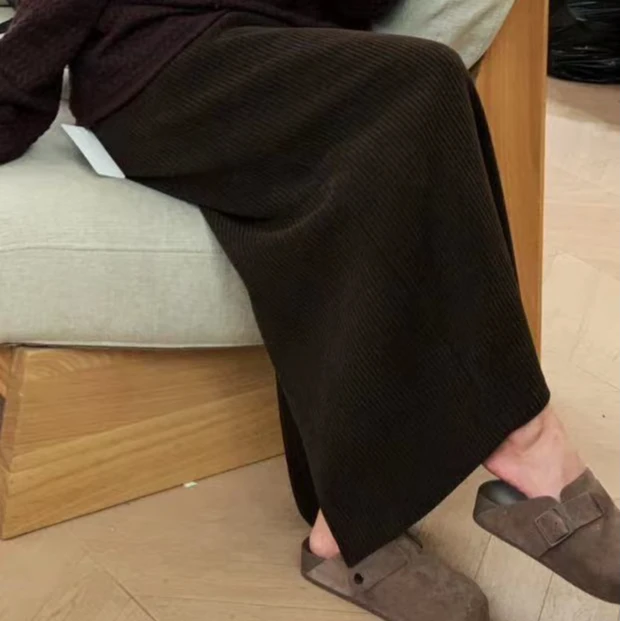 肤感开叉纯色长裙