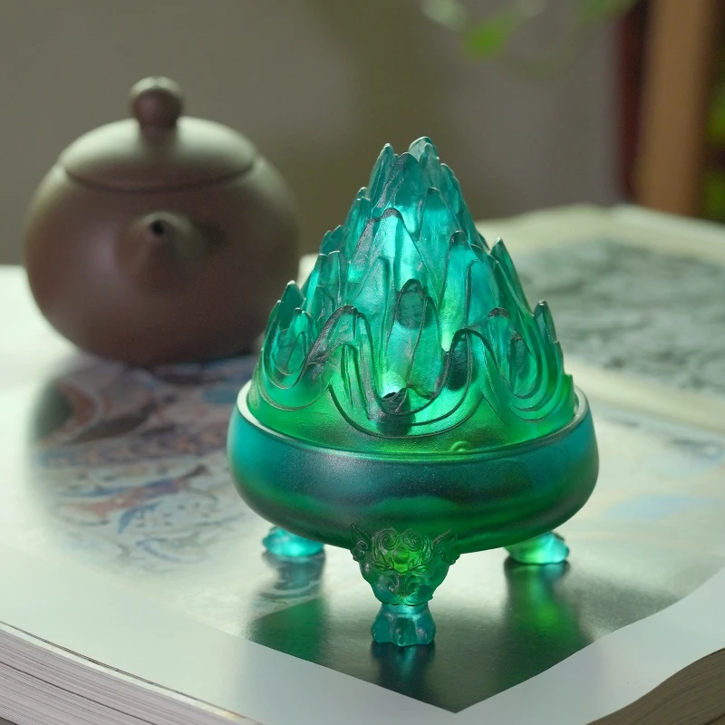 中式仿古琉璃博山炉国风香炉家用室内香篆盘香沉香檀香熏熏香炉