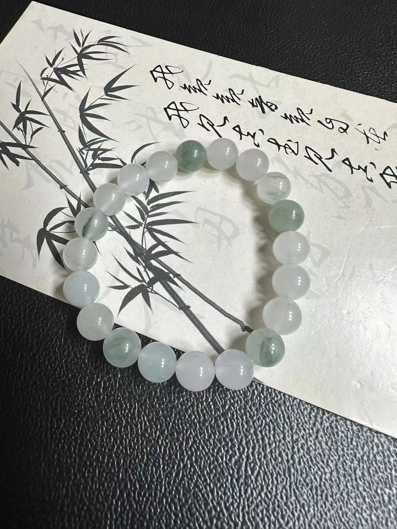 非金属玻璃手链 手链 天然天山冰翠手链单圈手串