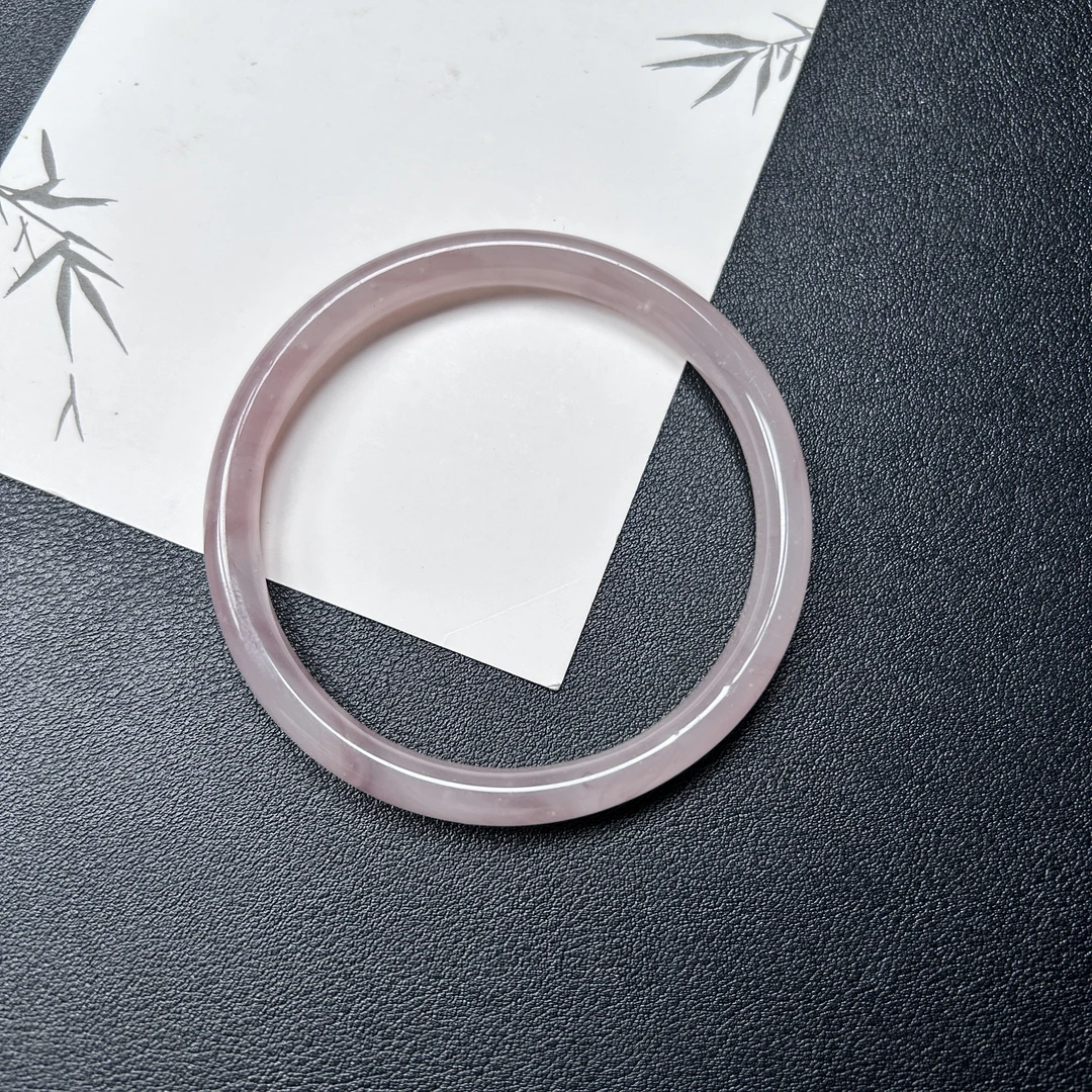 非金属玻璃手镯 紫色飘花细圆条手镯59-60-61