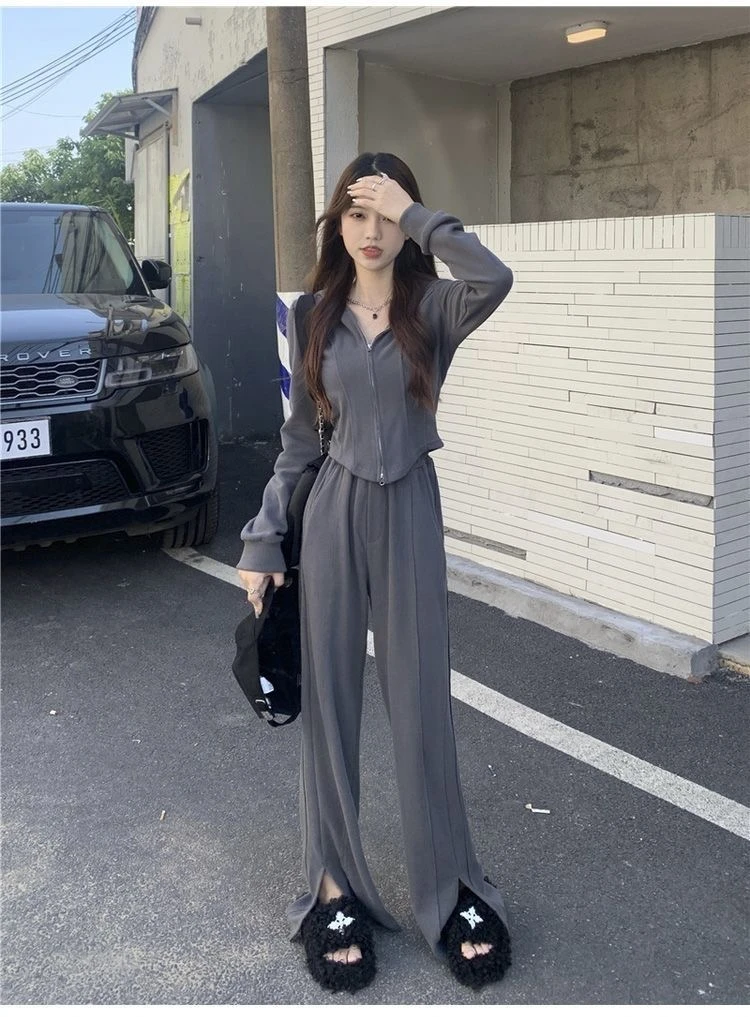 运动套装女春秋ins潮学生韩版宽松显瘦时尚网红休闲两件套跑步服