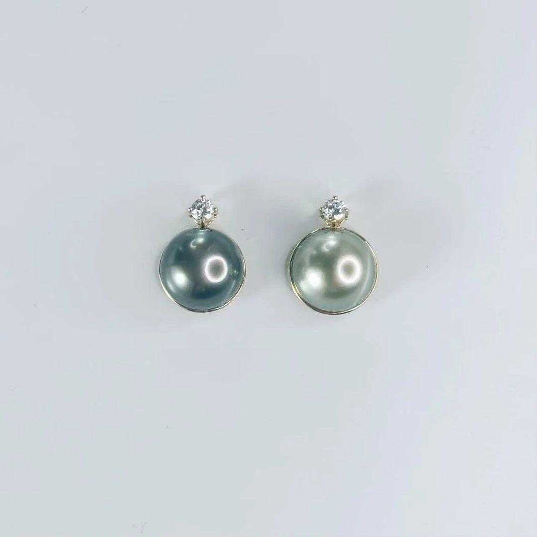 【大D】18k金扣头/大溪地马贝吊坠/13-14MM（含包边）/多样性发一