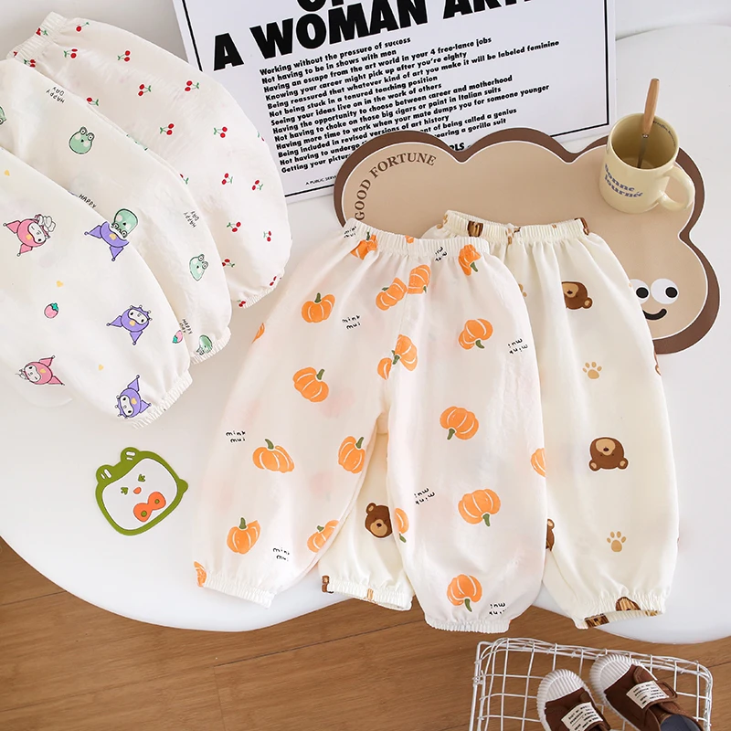 宝宝薄款灯笼裤夏季新款中小童防蚊裤男女儿童空调裤夏天裤子