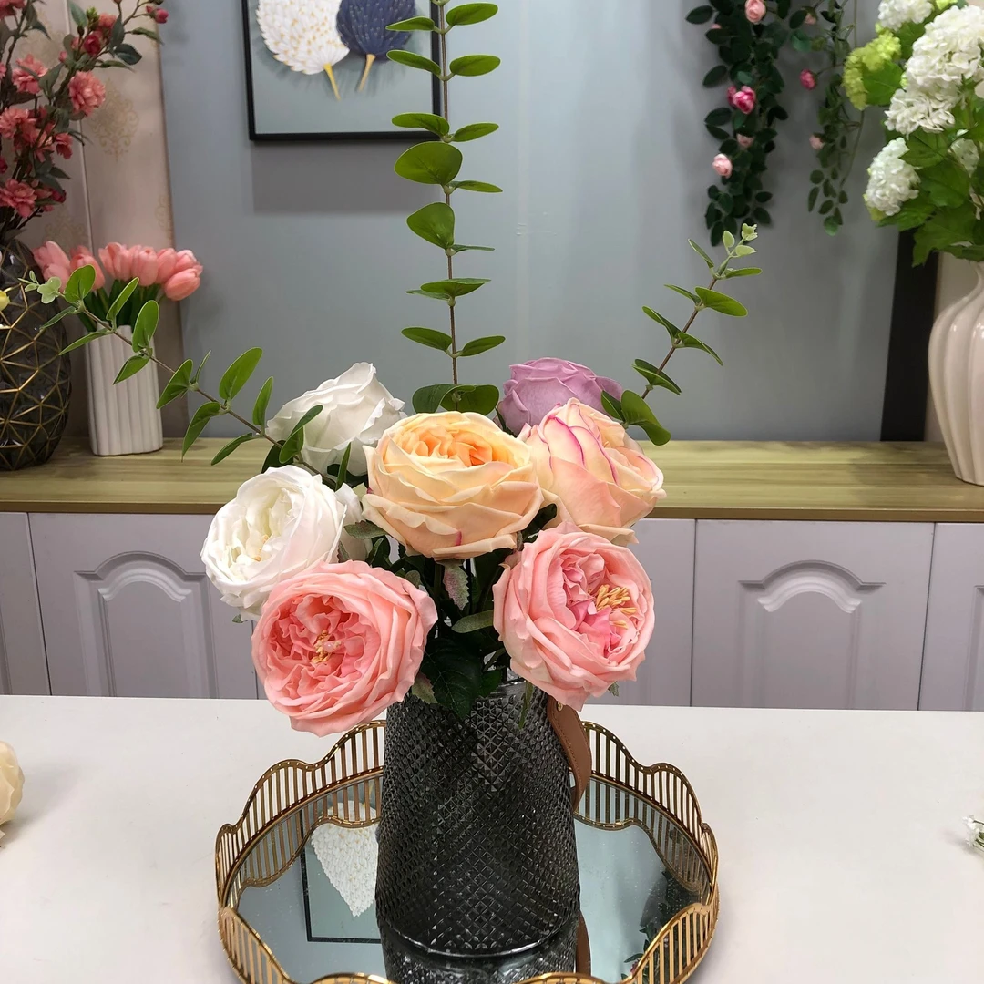 飞花家手感保湿奥斯汀玫瑰仿真花