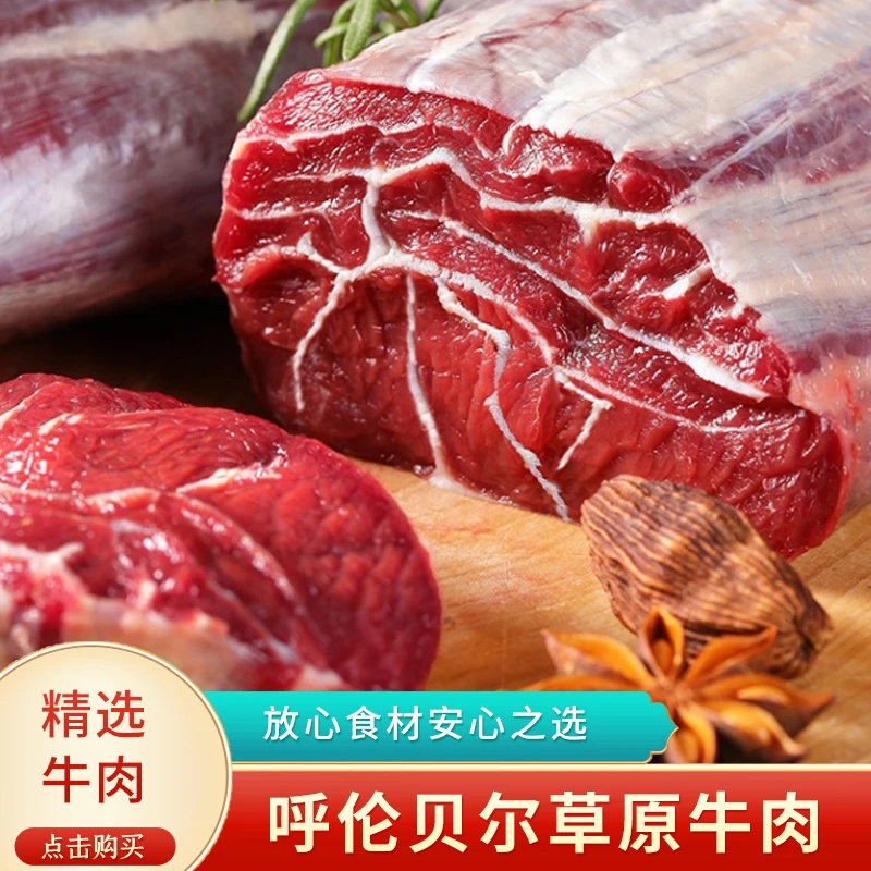 【冷链包邮】内蒙古呼伦贝尔草原精选新鲜牛腱子肉真空包装4斤装