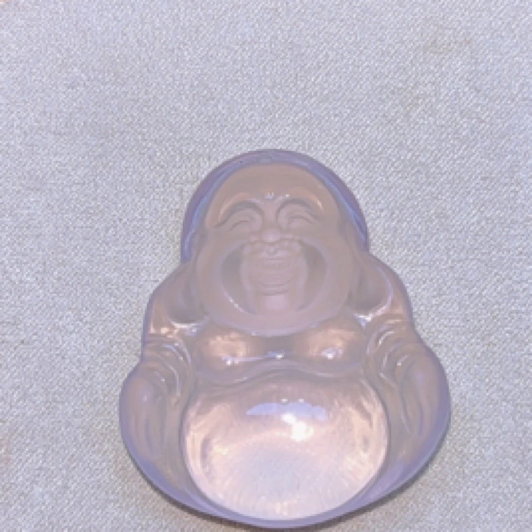 天然粉水晶大肚佛