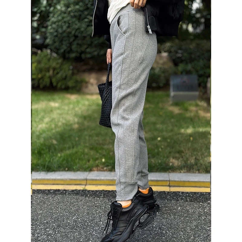 《绝绝子卫裤》JING冬季新款显瘦提臀专机裁剪小脚卫裤男女同款