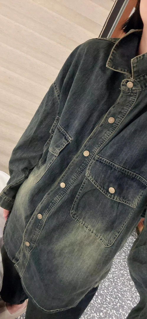 孙俪家新款复古色牛仔衬衣