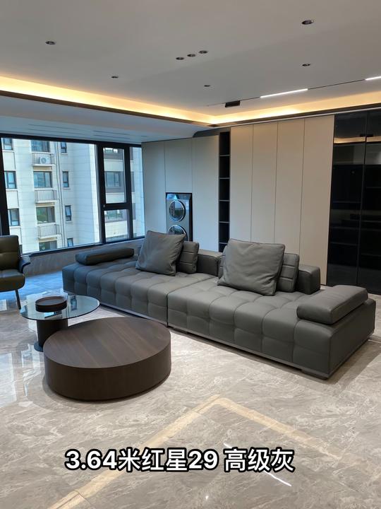 意式劳伦斯沙发简约轻奢头层牛皮真皮沙发办公客厅别墅皮艺沙发