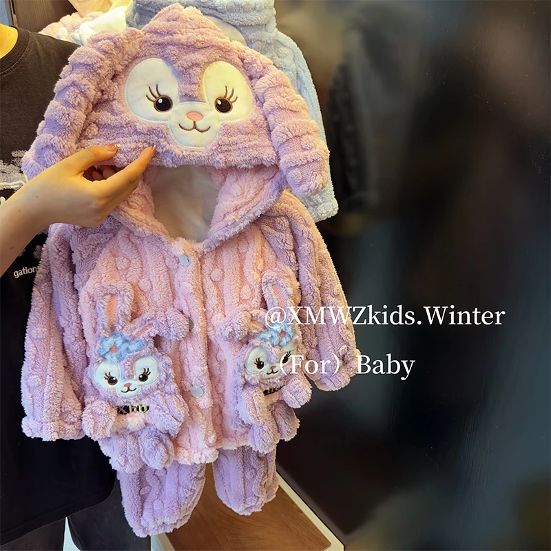 【清~现】22SY58粉紫色双面绒家居服