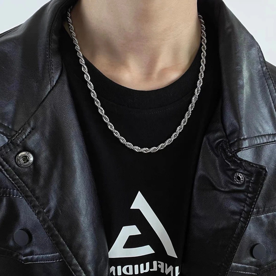 【缠绕天梯】气质风嘻哈纽绳麻花链项链ins简约气质