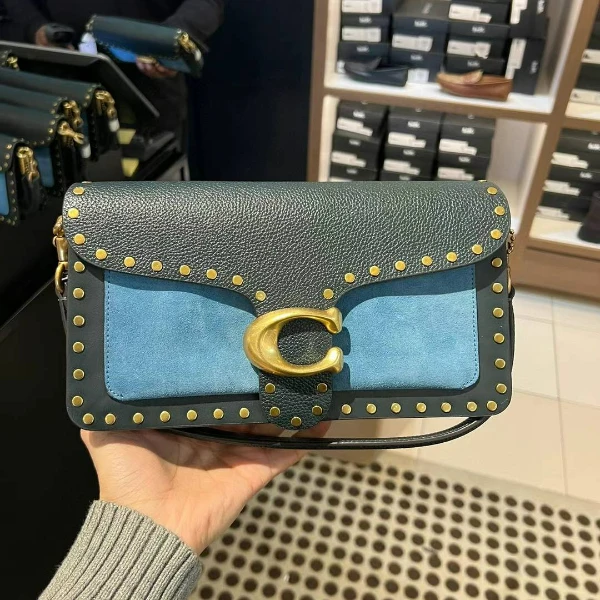 COACH蔻驰 tabby26 牛仔蓝铆钉 单肩斜挎包 92151