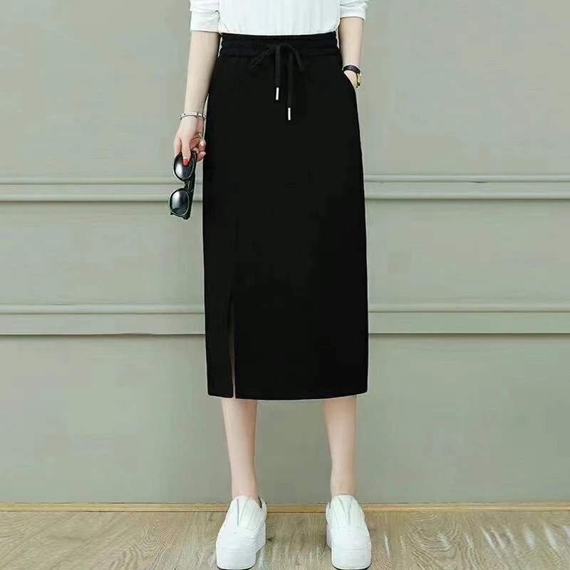 衣潮家侧开衩半身直筒裙