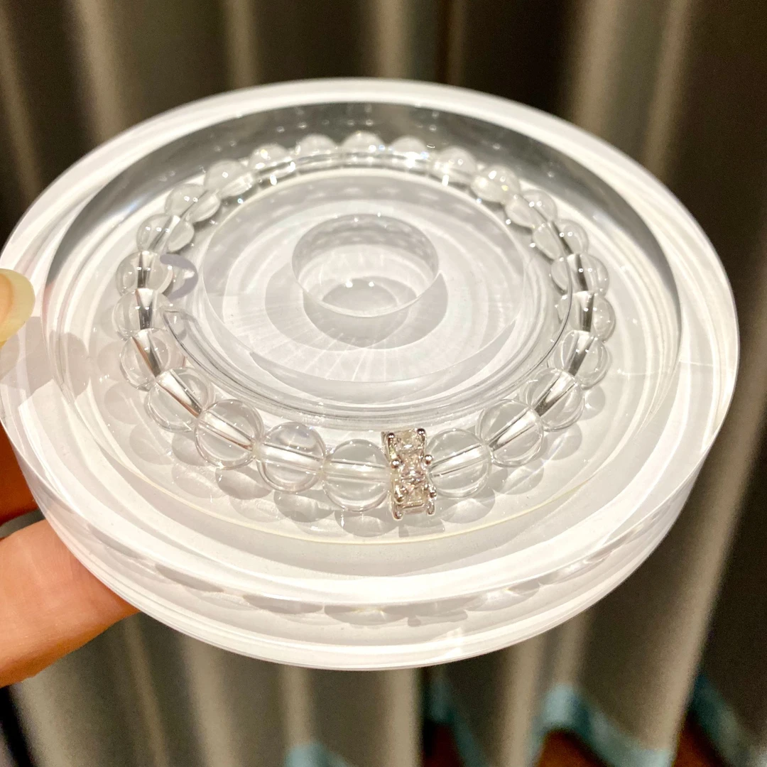 天然白水晶串珠时尚手链女款圆珠手链多样性发货